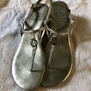 Tory Burch Silver Sandals